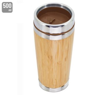 Copo termo bambu dupla capa 500ml "cue"