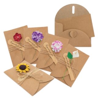 Tarjetas vintage flores secas (pack de 10)