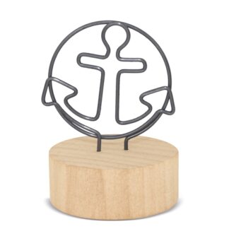 Memo clip com base de madeira "Áncora"