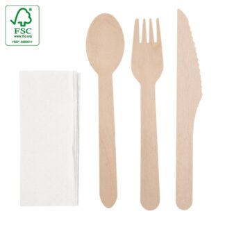 Set de talheres de madeira 4 pcs "complec"